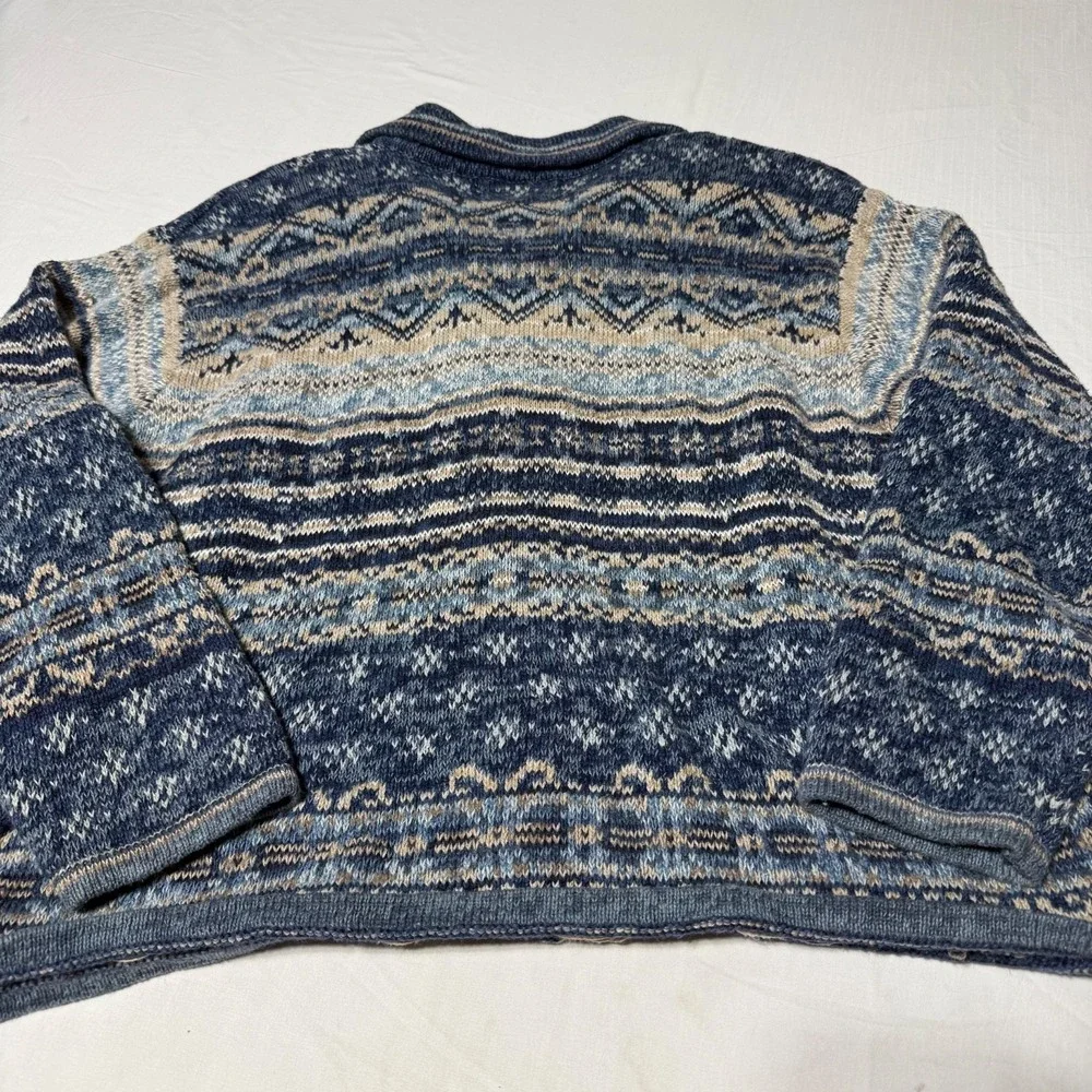 Vintage Heirloom Collectibles Women's XL Fair Isle Geometric Cardigan Sweater